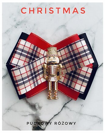 Brosza z Dziadkiem do orzechów Święta Mikołajki, Pudrowy Różowy