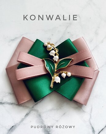 Kolekcja Kwiatowa KONWALIE Brosza z kwiatami, Pudrowy Różowy