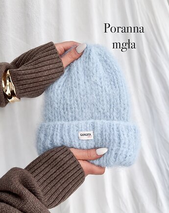 Puszysta czapka Cloud wełna merino alpaka *poranna mgła*, GANGSTA KNIT