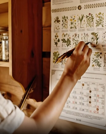 Kalendarz zbioru ziół 2026 format A2 z ziołami, LEELA DESIGN