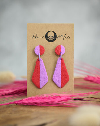 Kolczyki Zuza - fioletowo-czerwone, LaCzapaKabra.biju