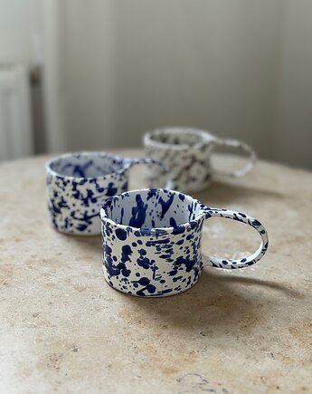 Kubek do kawy z uchem Blue Splash ok 200 ml, Projekt Ładniej