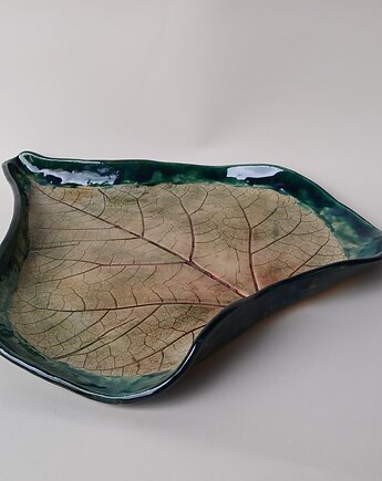 Duża Patera ceramiczna liść, as ceramika