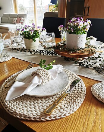Podkładki na stół Dalia 2szt. okrągłe naturalne, Lana Design