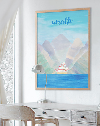 Amalfi - włoskie wybrzeże - plakat 50x70 cm, minimalmill