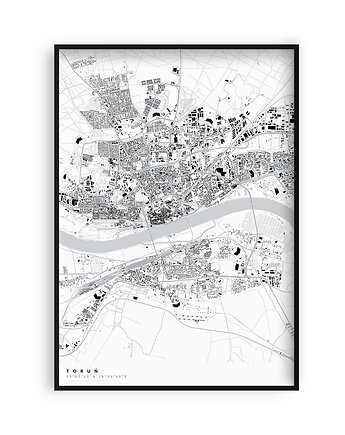 Toruń - mapa miasta  plakat z mapą Torunia, PLAKATY GEOMETRYCZNE