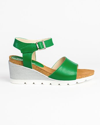SANDAŁKI - SKÓRA NATURALNA - MODEL 346 - KOLOR MALACHITOWY, Zapato