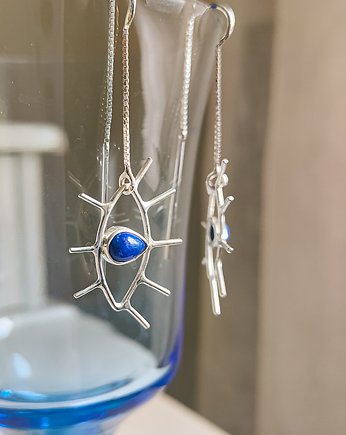 Kolczyki srebrne Blue Visions, Horyzont Biżuteria Handmade