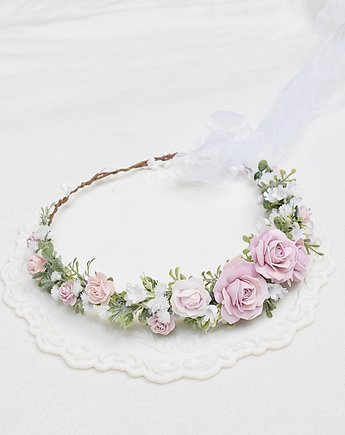 Wianek komunijny dla dziewczynki zieleń, fiolet , róż, Petite Dame