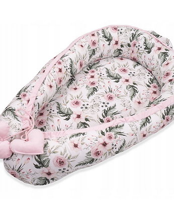 Kokon Niemowlęcy Velvet - Rose Garden  Light Pink, Baby Love Decor