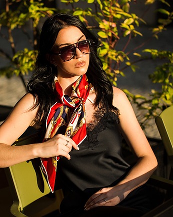 Włoska jedwabna apaszka vintage Flaviano, Vintage Store