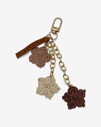 Brelok Trzy Kwiatki - Beże i Czekolada, Frozen Keys