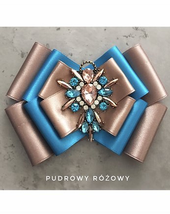 Brosza Cappuccino z turkusem NEW, Pudrowy Różowy