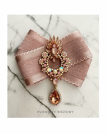 Brosza  z Ogromną ozdobą Glamour!, Pudrowy Różowy