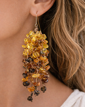 GRADIENT Kolczyki z bursztynu bałtyckiego wiszące, AmberMal