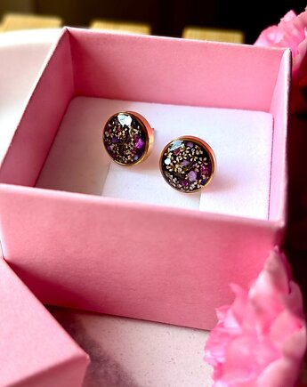 Kolczyki dzika marchew na czerni, Frant Art Jewellery