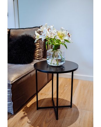 STELLA BLACK MINI - czarny okrągły stolik, stolik kawowy, stolik pomocniczy, Papierówka Simple form of furniture