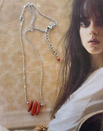 Łańcuszek z wisiorem ROOTS jaspis czerwony, modesign