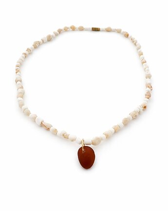 Naszyjnik Sea Whisper ze szkłem morskim, bluewavestudio