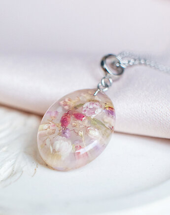 Wisiorek z kompozycją kwiatową, nature gift