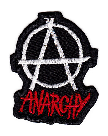 Naszywka naprasowanka ANARCHY ANARCHIA termoprzylepna haft 6x7,9cm, Wyszywane