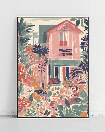 Plakat Malowniczy domek w ogrodzie, Harvest Maison