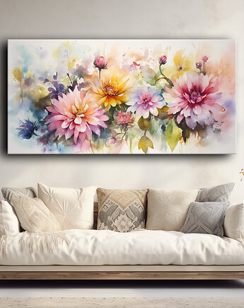 Polne kwiaty - Plakat - Olej, Boho, Abstrakcja, Black Sapphire Art