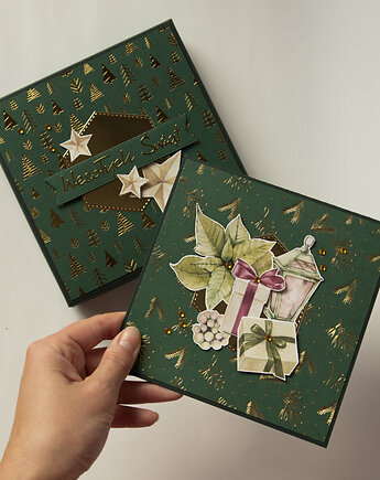 Kartka świąteczna w pudełku na pieniądze kartę prezentową, Papiernik