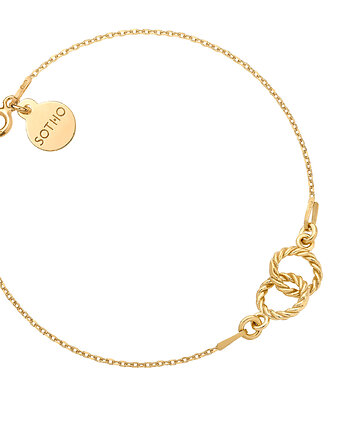 Złota bransoletka z dwoma kółeczkami, SOTHO