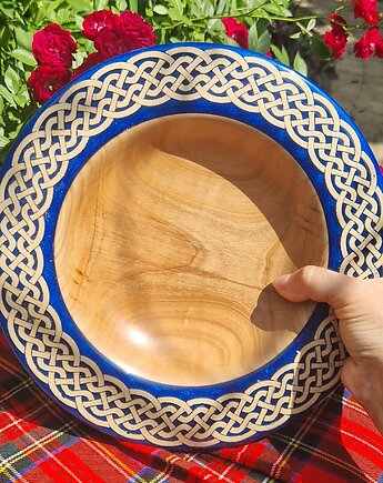 Ciężka celtycka miska z drewna, Fairytalewood