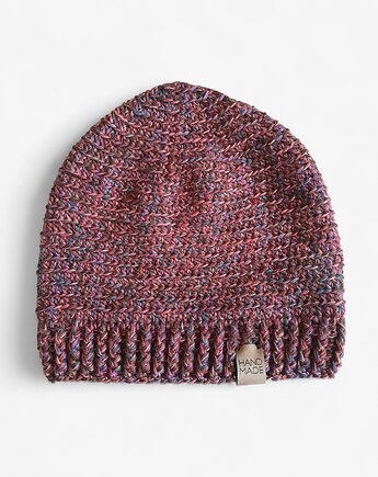 Kolorowa czapka merino ze ściągaczem, Malowane Nitki