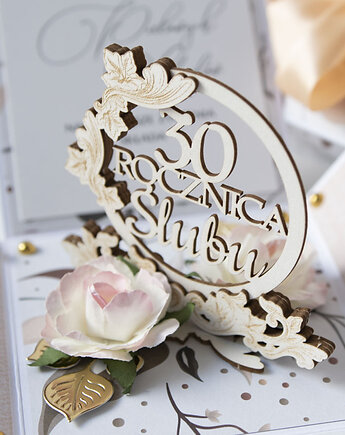 30 rocznica ślubu, perłowe gody, exploding box, kartka 3d, Papiernik
