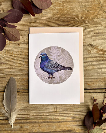 Gołąbek- Kartka- Grafika- Ilustracja- Ptaki, BOSKE