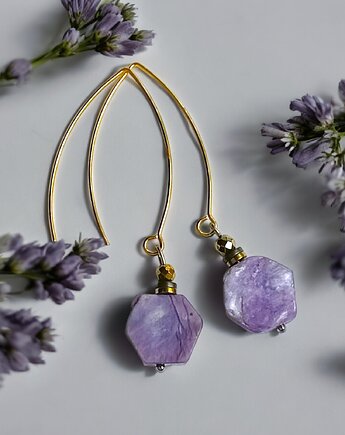 LUX. UNIKATOWE kolczyki : czaroit VII, kaktusia