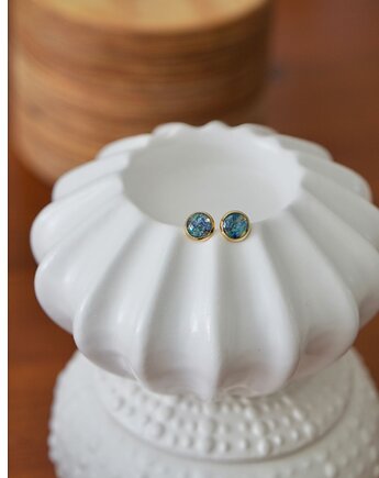 Kolczyki wkrętki z turkusową gipsówką, ANKO rekodzielo