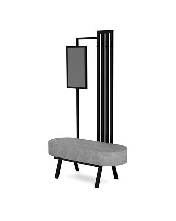 Ławka Z Wieszakiem I Lustrem Metalowa Siedzisko Tapicerowane Stal LMW-9, EMRA WOOD DESIGN