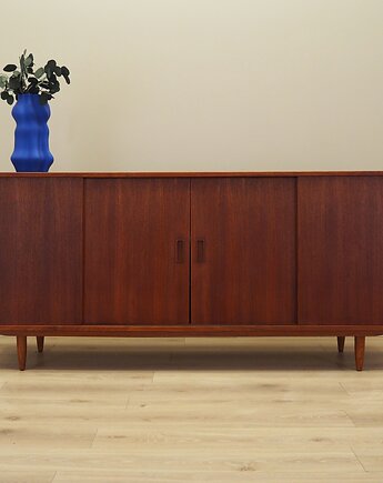 Sideboard tekowy, duński design, lata 70, produkcja: Dania, Przetwory design