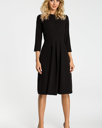 Sukienka z kontrafałdami-czarna(M-335), MOE