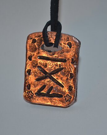 Naszyjnik rustykalny vintage, FutharkCopper