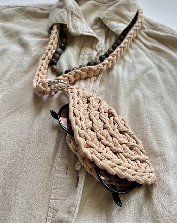 Etui na okulary handmade boho dodatek na lato  Agrafka Studio, Agrafka studio