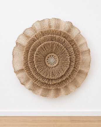 Rozeta juta, okrągła dekoracja, makrama, japandi, boho, MiAdi