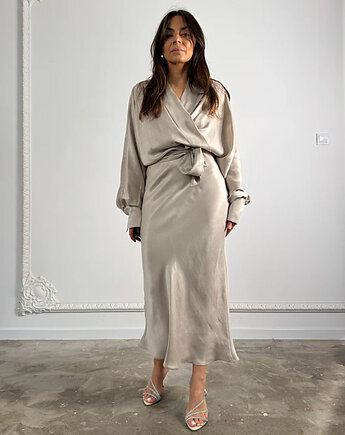 Spódnica Melody premium beige midi, Patchouli