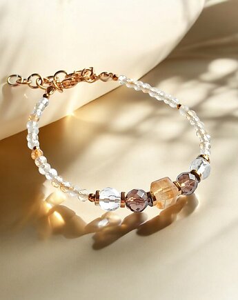 DOBROBYT - amulet - cytryn,kwarc dymny,k.górski - z zapięciem, kaktusia