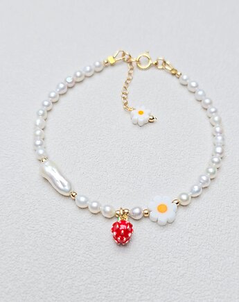 Bransoletka Poziomka w Perłach