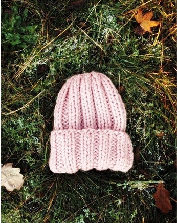 Beanie handmade czapka pudrowy róż, Mademoiselle Patrini