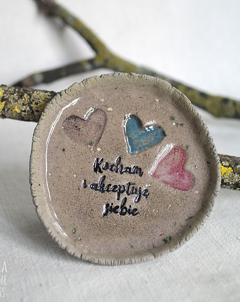 Kocham i akceptuję siebie - talerzyk na zamówienie, Bea Fine Arts