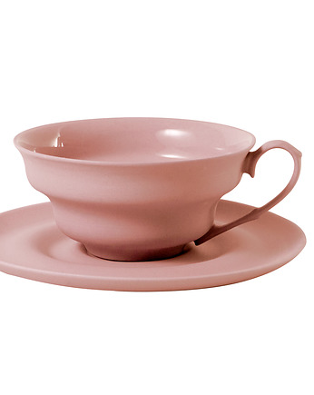 Filiżanka  XL ze spodkiem / różowa porcelana, Modus Design