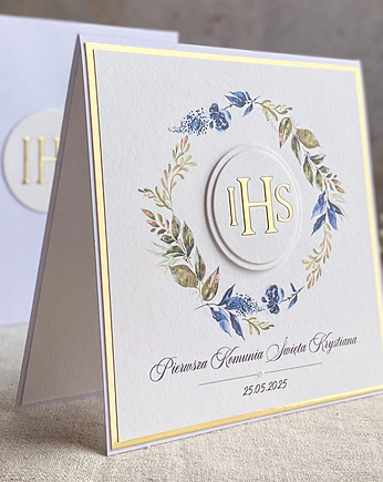 Kartka na komunię z ozdobną kopertą, 84b, Anna Art and Crafts