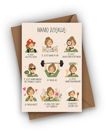 Kartka dla Mamy- Mamo dziękuję..., Czarna Owca Karteczki