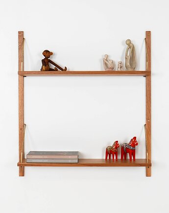 Regał systemowy dębowy, duński design, lata 60, produkcja: Dania, Przetwory design